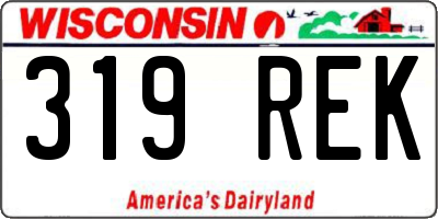 WI license plate 319REK