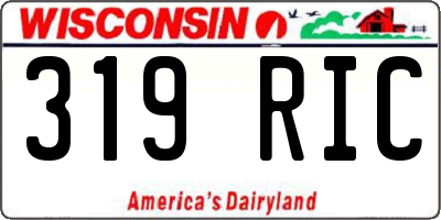 WI license plate 319RIC