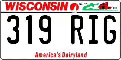 WI license plate 319RIG