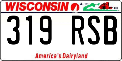 WI license plate 319RSB