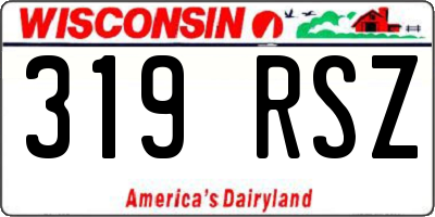 WI license plate 319RSZ