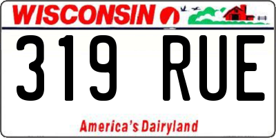 WI license plate 319RUE
