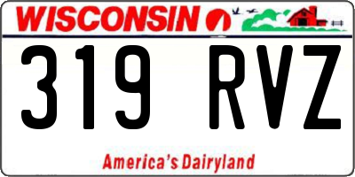 WI license plate 319RVZ