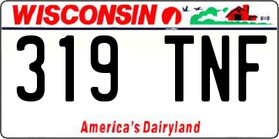 WI license plate 319TNF