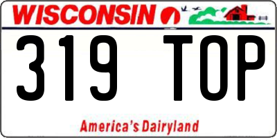 WI license plate 319TOP