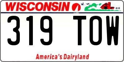 WI license plate 319TOW
