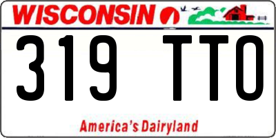WI license plate 319TTO