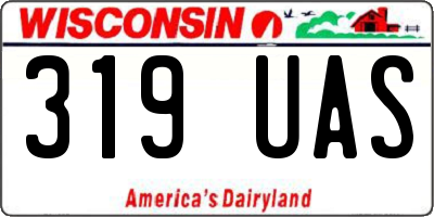WI license plate 319UAS