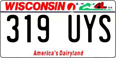 WI license plate 319UYS