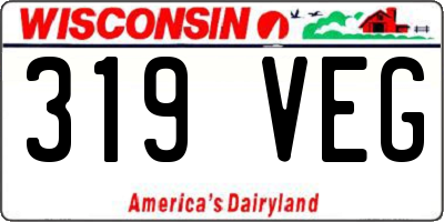 WI license plate 319VEG