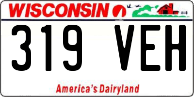 WI license plate 319VEH