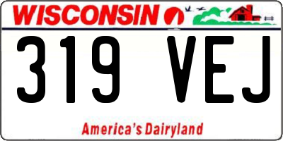WI license plate 319VEJ
