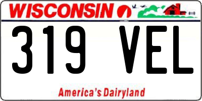 WI license plate 319VEL