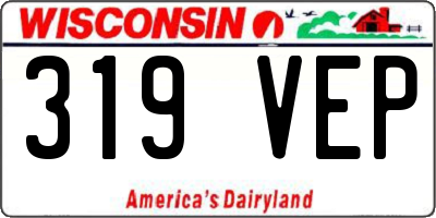 WI license plate 319VEP