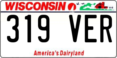 WI license plate 319VER