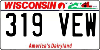 WI license plate 319VEW