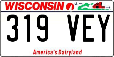 WI license plate 319VEY
