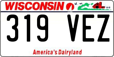 WI license plate 319VEZ