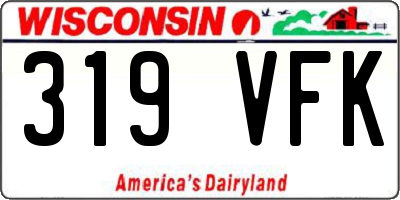 WI license plate 319VFK