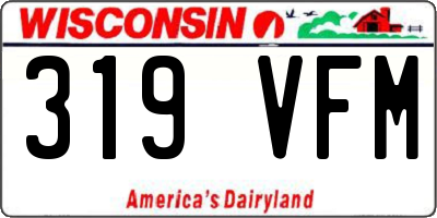 WI license plate 319VFM
