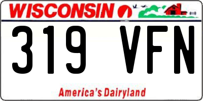 WI license plate 319VFN