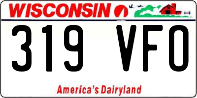 WI license plate 319VFO