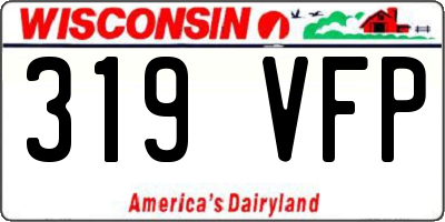 WI license plate 319VFP