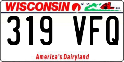 WI license plate 319VFQ