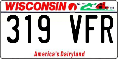 WI license plate 319VFR