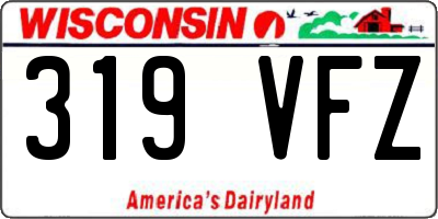 WI license plate 319VFZ