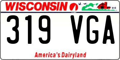 WI license plate 319VGA