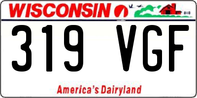 WI license plate 319VGF