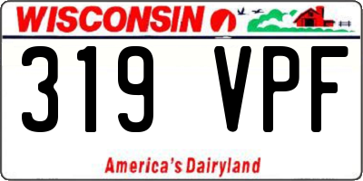 WI license plate 319VPF