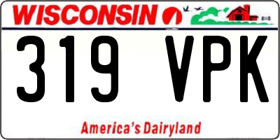 WI license plate 319VPK