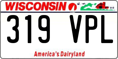 WI license plate 319VPL