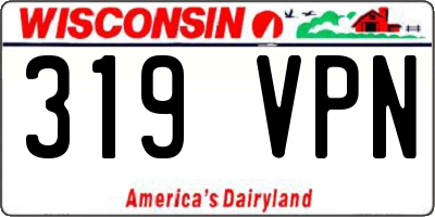 WI license plate 319VPN