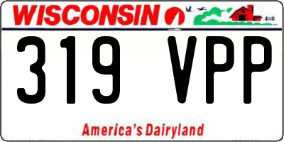 WI license plate 319VPP