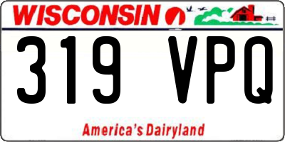 WI license plate 319VPQ