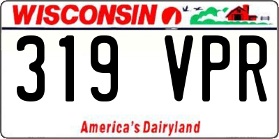 WI license plate 319VPR