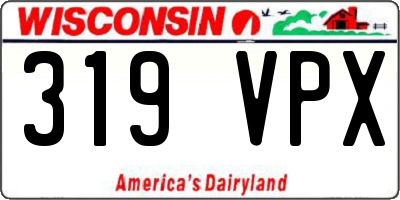 WI license plate 319VPX