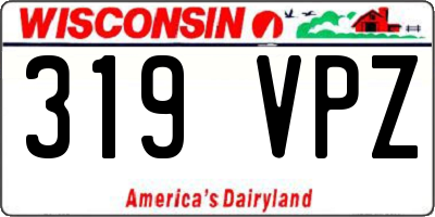 WI license plate 319VPZ