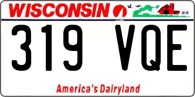 WI license plate 319VQE