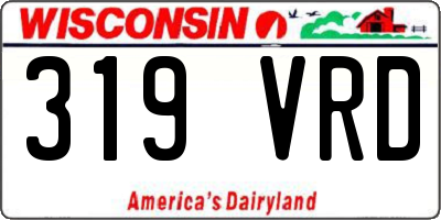 WI license plate 319VRD