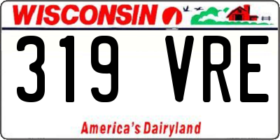 WI license plate 319VRE