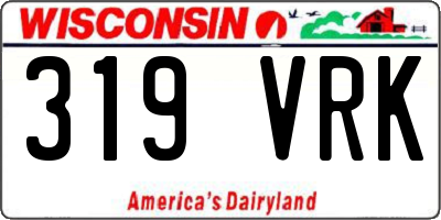 WI license plate 319VRK