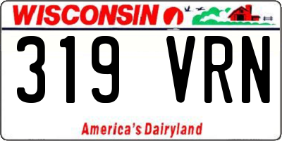 WI license plate 319VRN