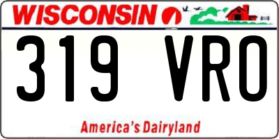 WI license plate 319VRO