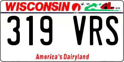 WI license plate 319VRS