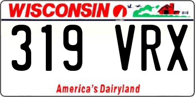 WI license plate 319VRX