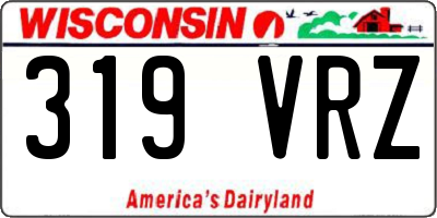 WI license plate 319VRZ